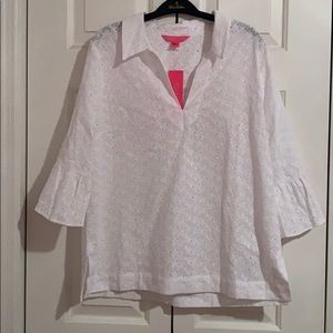 NWT Lilly Pulitzer eyelet top women’s size large